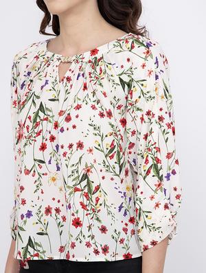key hole neck floral top - 17333419 - Standard Image - 5