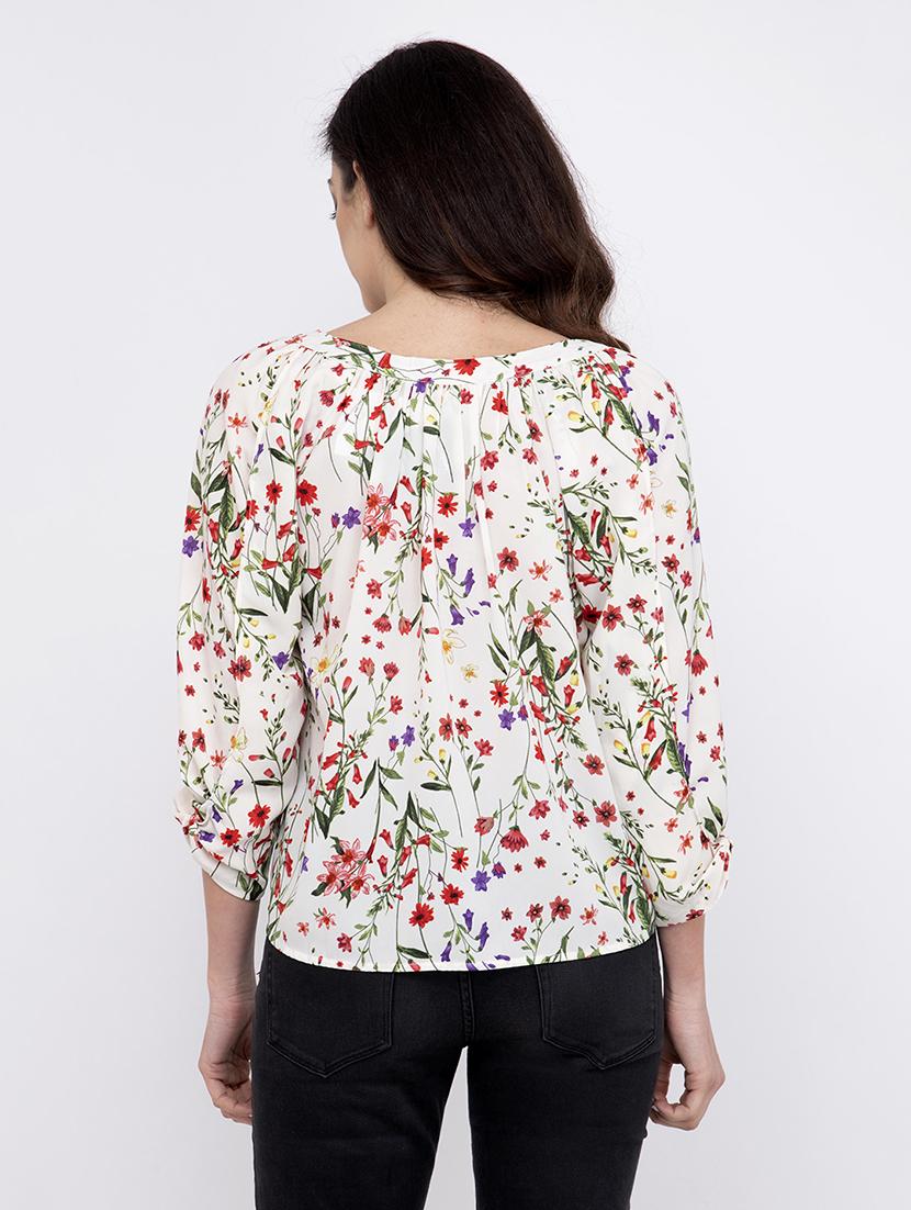 key hole neck floral top - 17333419 - Zoom Image - 3