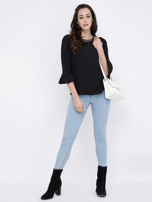 embellished detail bell sleeved top - 17333420 - Standard Image - 4