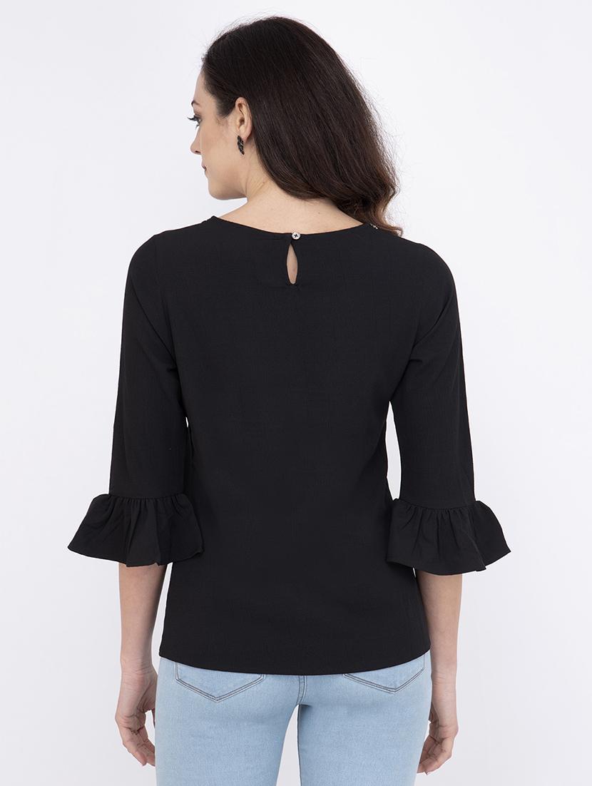 embellished detail bell sleeved top - 17333420 - Zoom Image - 3