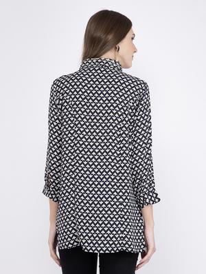 button up printed top - 17333422 - Standard Image - 3