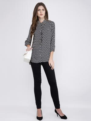 button up printed top - 17333422 - Standard Image - 4