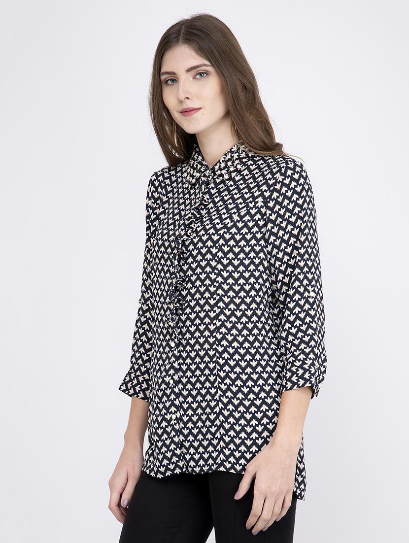 button up printed top - 17333422 - Zoom Image - 2