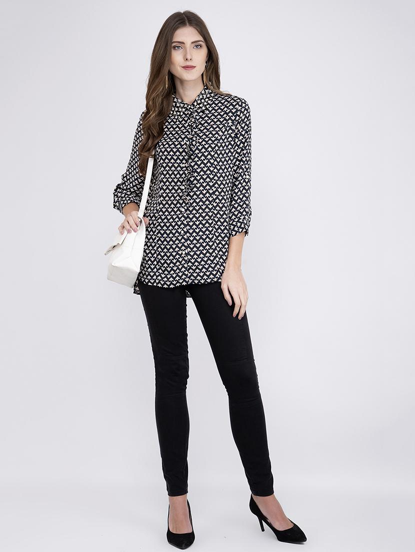 button up printed top - 17333422 - Zoom Image - 4