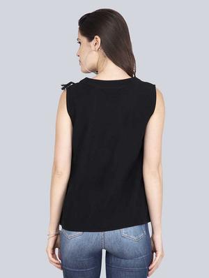 tassel embellished round neck top - 17333424 - Standard Image - 3