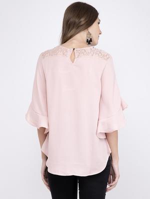 embellished neck bell sleeved top - 17333426 - Standard Image - 3