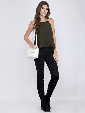 cami neck flared top - 17333428 - Standard Image - 4