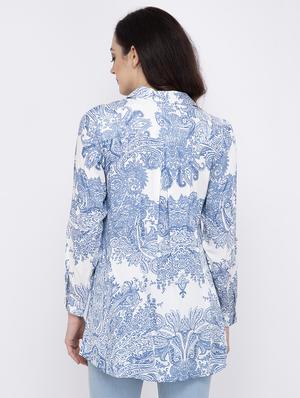 shirt collar paisley top - 17333430 - Standard Image - 3