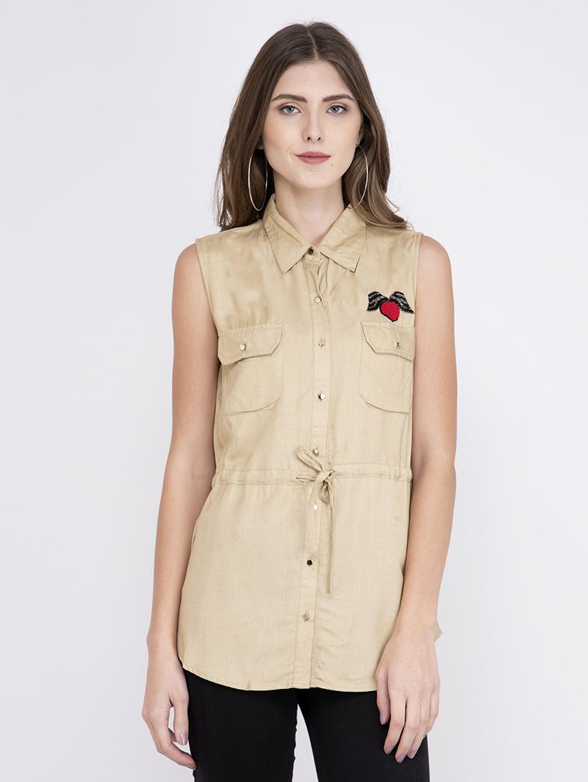 embellished detail drawstring top - 17333434 - Zoom Image - 1
