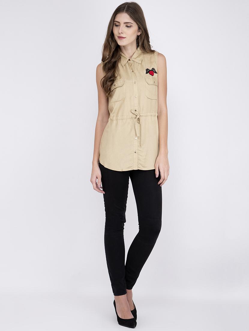 embellished detail drawstring top - 17333434 - Zoom Image - 4