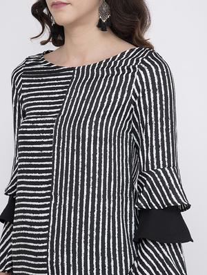 bell sleeved striped top - 17333436 - Standard Image - 5