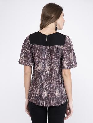 key hole neck printed top - 17333438 - Standard Image - 3