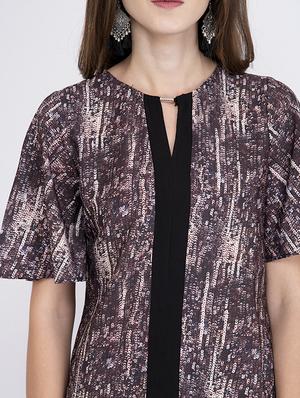 key hole neck printed top - 17333438 - Standard Image - 5