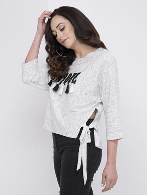 side tie knot embellished top - 17333439 - Standard Image - 2