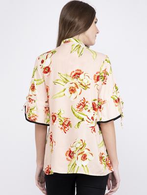 tie up neck floral top - 17333440 - Standard Image - 4