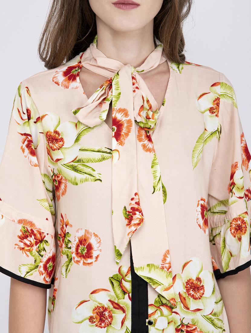 tie up neck floral top - 17333440 - Zoom Image - 6