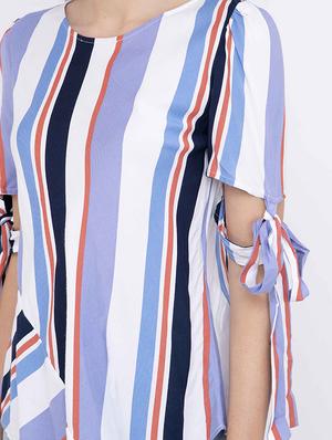tie knot detail striped top - 17333442 - Standard Image - 4