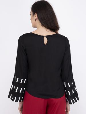 bell sleeved embroidered detail top - 17333444 - Standard Image - 3