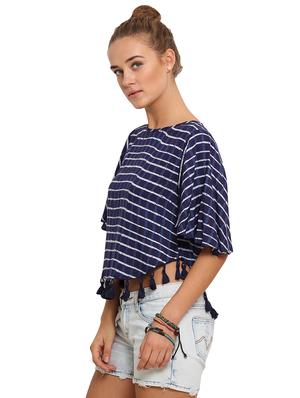 tassel hem striped top - 17333446 - Standard Image - 2
