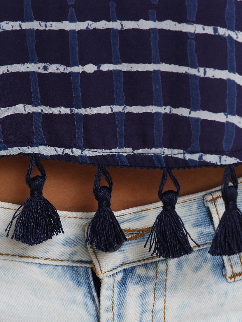 tassel hem striped top - 17333446 - Zoom Image - 4