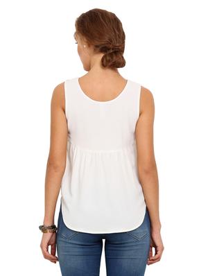 embroidered detail round neck top - 17333448 - Standard Image - 3
