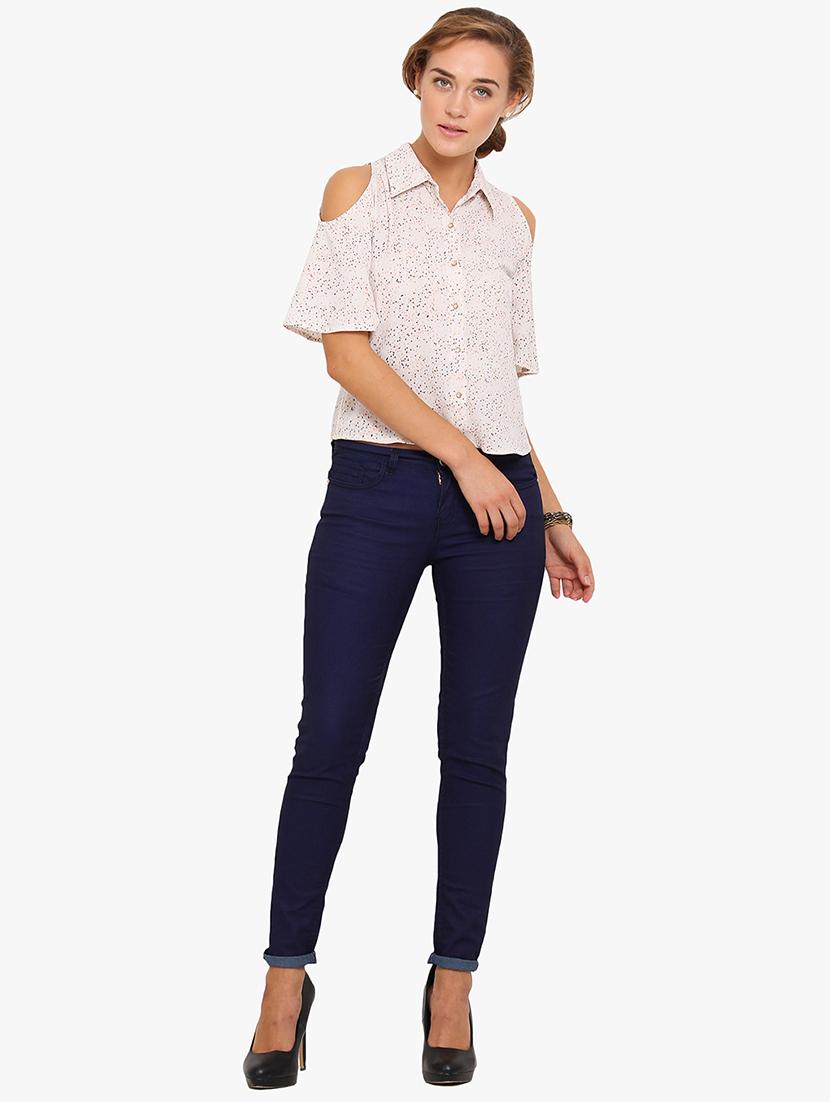 cold shoulder printed top - 17333450 - Zoom Image - 4
