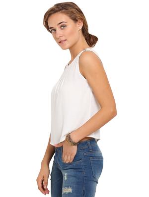 round neck solid top - 17333451 - Standard Image - 2