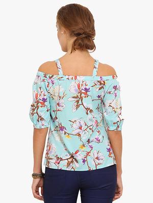 cold shoulder floral top - 17333458 - Standard Image - 3