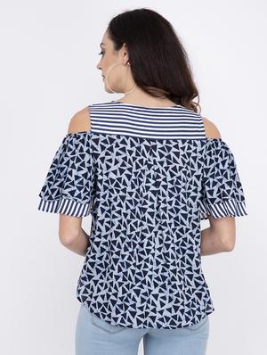 cold shoulder printed top - 17333463 - Standard Image - 3