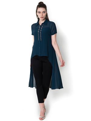 embellished detail high low top - 17333477 - Standard Image - 4