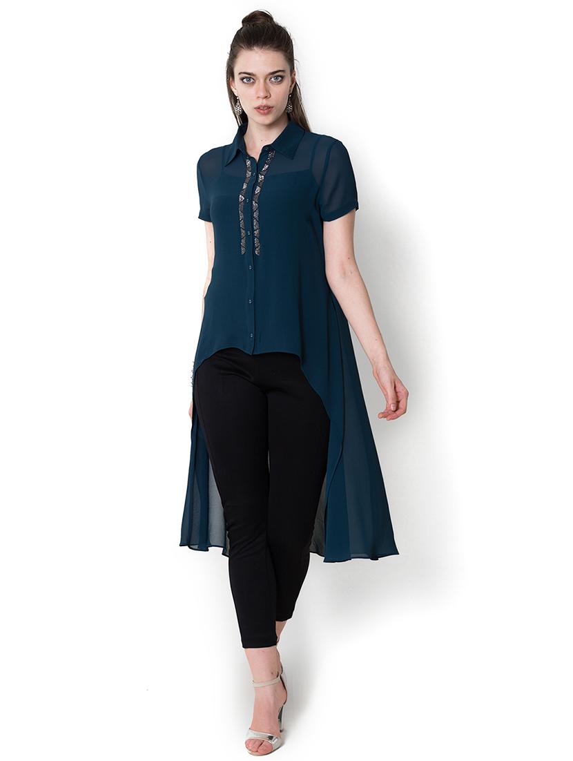 embellished detail high low top - 17333477 - Zoom Image - 4