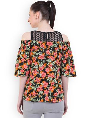 cold shoulder floral top - 17333478 - Standard Image - 3