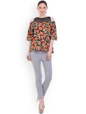 cold shoulder floral top - 17333478 - Standard Image - 4