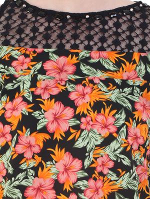 cold shoulder floral top - 17333478 - Standard Image - 5