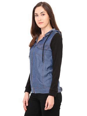 hooded neck zipper jacket - 17333488 - Standard Image - 2