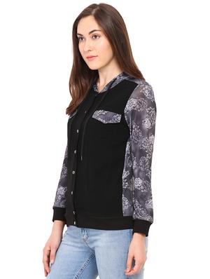 drawstring neck solid jacket - 17333492 - Standard Image - 2