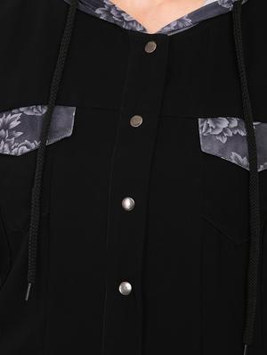 drawstring neck solid jacket - 17333492 - Standard Image - 5