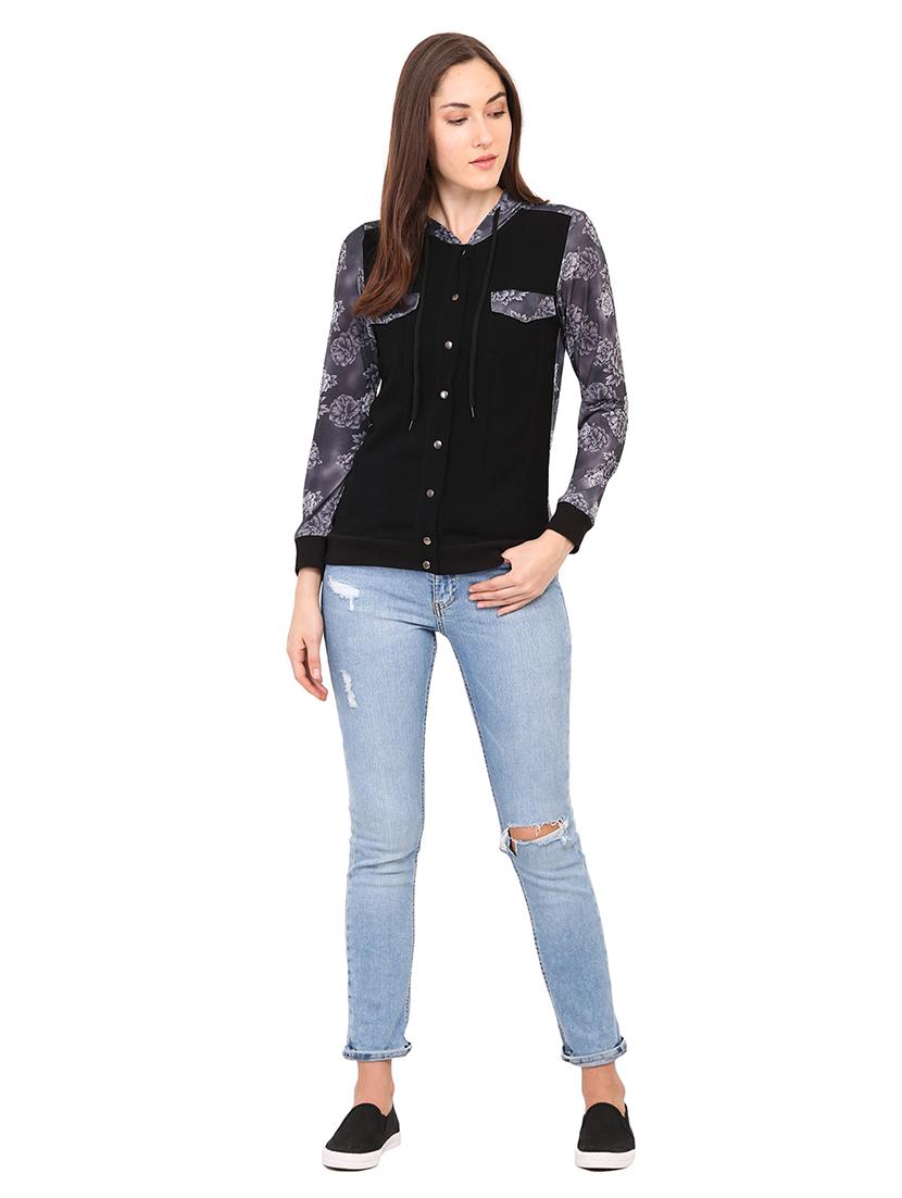 drawstring neck solid jacket - 17333492 - Zoom Image - 4