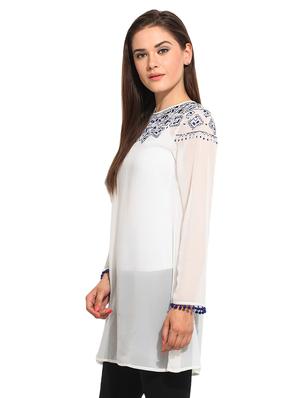 embroidered detail a-line tunic - 17333499 - Standard Image - 2