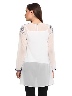 embroidered detail a-line tunic - 17333499 - Standard Image - 3