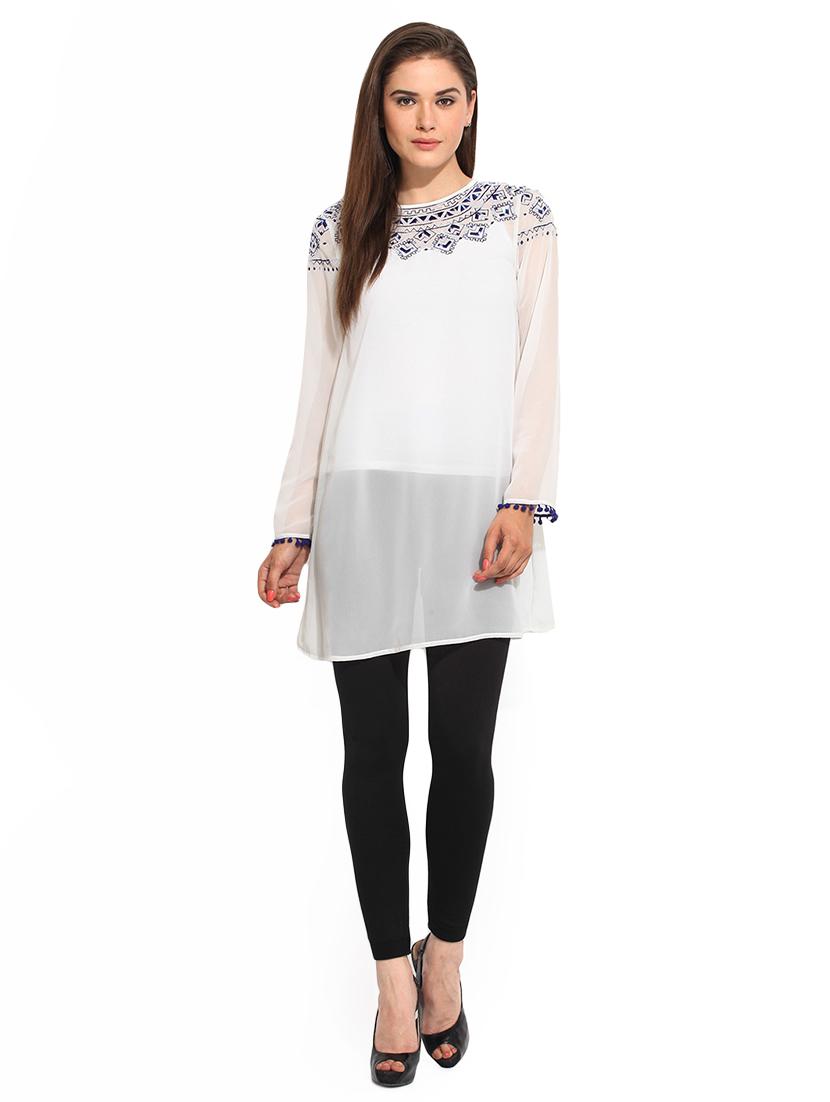 embroidered detail a-line tunic - 17333499 - Zoom Image - 4