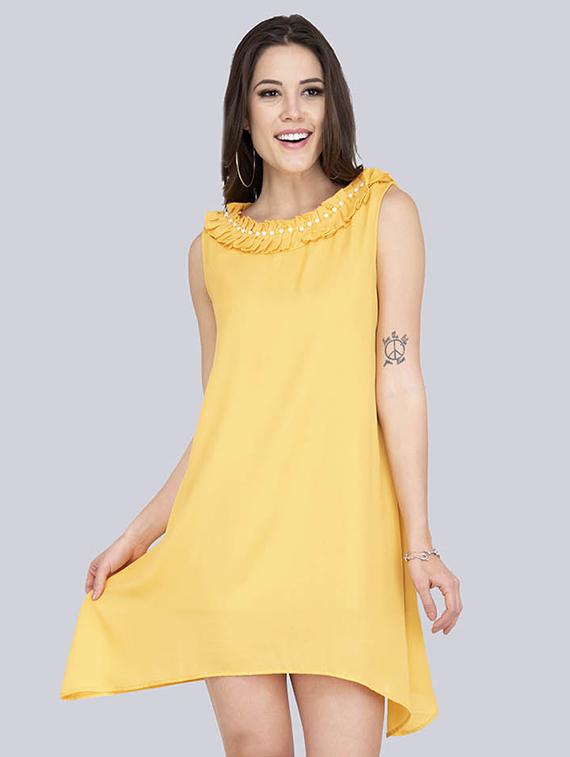 embellished neck asymmetric dress - 17333504 - Zoom Image - 1