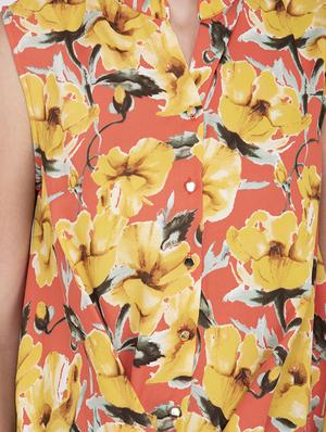 mandarin neck floral tunic - 17333506 - Standard Image - 5