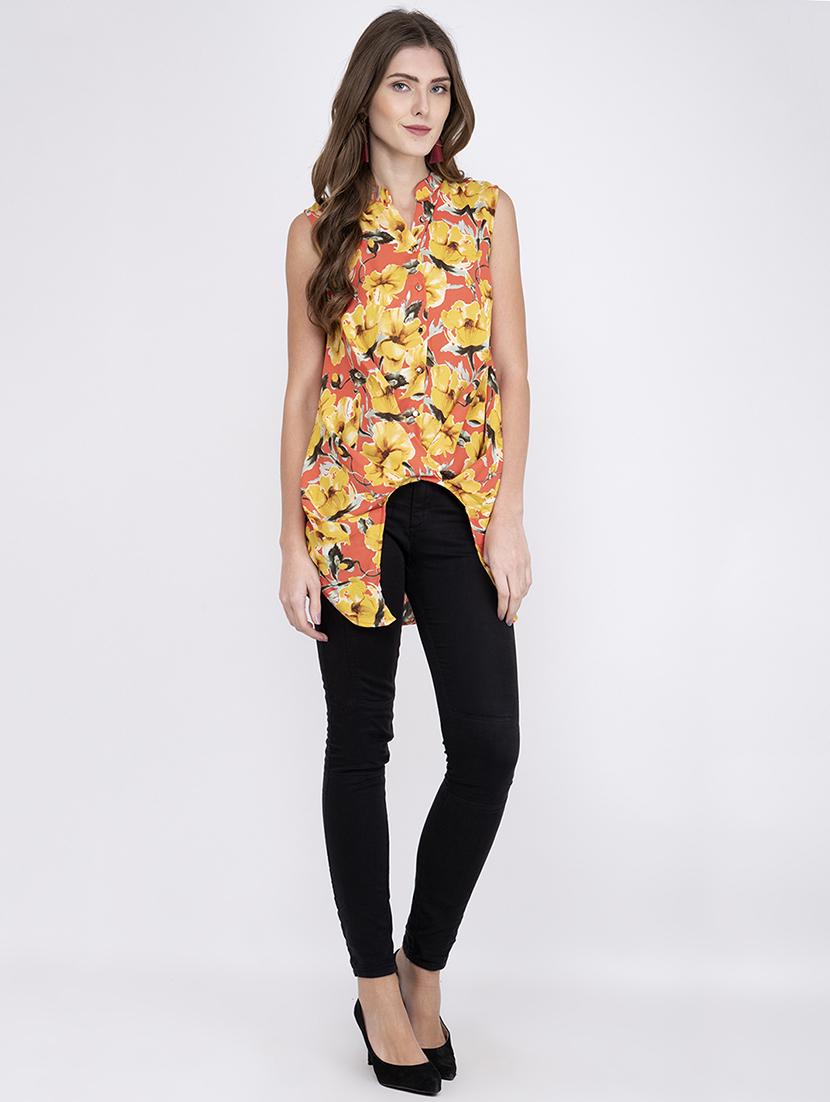 mandarin neck floral tunic - 17333506 - Zoom Image - 4