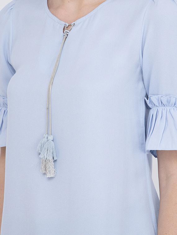 flute sleeves tie up top - 17333525 - Zoom Image - 5