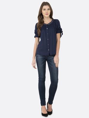 tie up sleeves button up top - 17333527 - Standard Image - 4