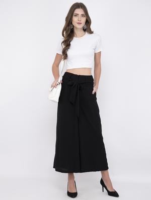 tie front flared palazzo - 17333536 - Standard Image - 4