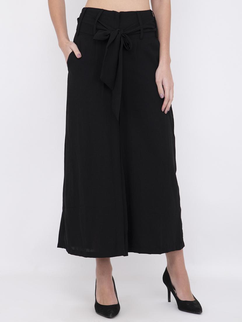 tie front flared palazzo - 17333536 - Zoom Image - 1