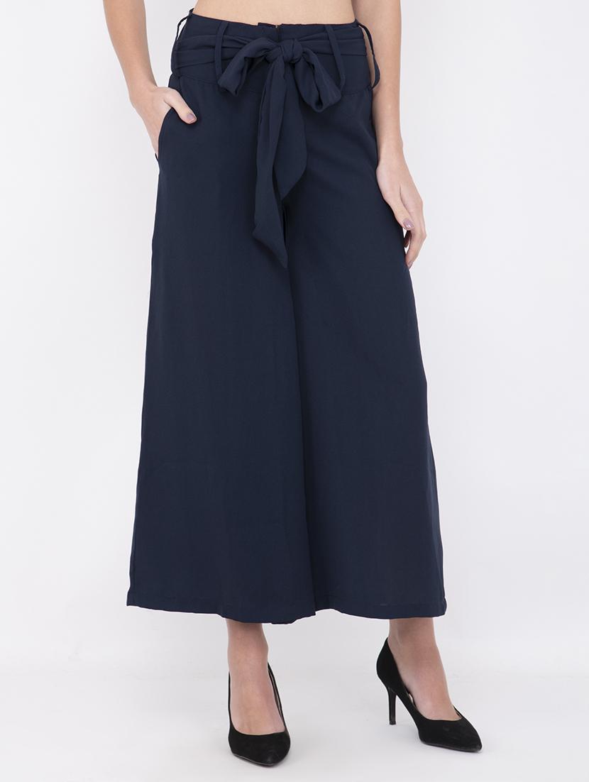 tie front flared palazzo - 17333537 - Zoom Image - 1
