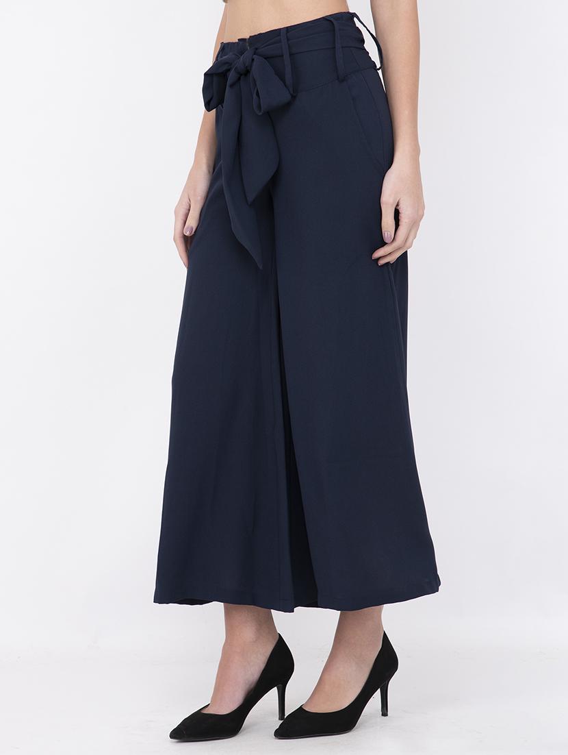 tie front flared palazzo - 17333537 - Zoom Image - 2
